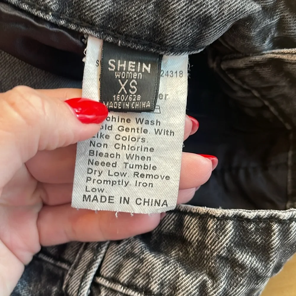 SHEIN black distressed